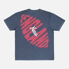 Vintaged washed navy New England Patriots comfort colors graphic tee shirt for football fans in Boston