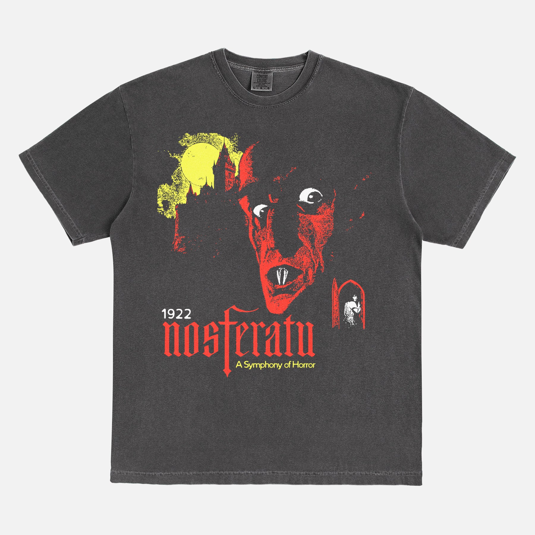 Retro Nosferatu 1922 horror movie t-shirt, vintage Symphony of Horror vampire film streetwear graphic tee shirt for men and women
