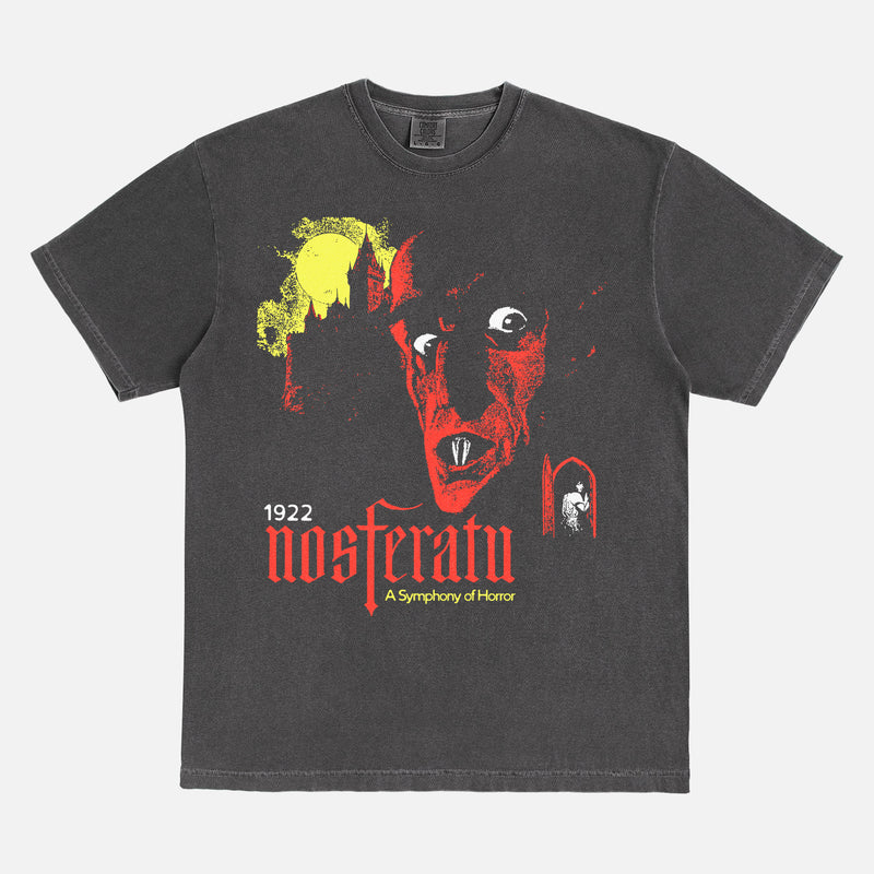 Retro Nosferatu 1922 horror movie t-shirt, vintage Symphony of Horror vampire film streetwear graphic tee shirt for men and women