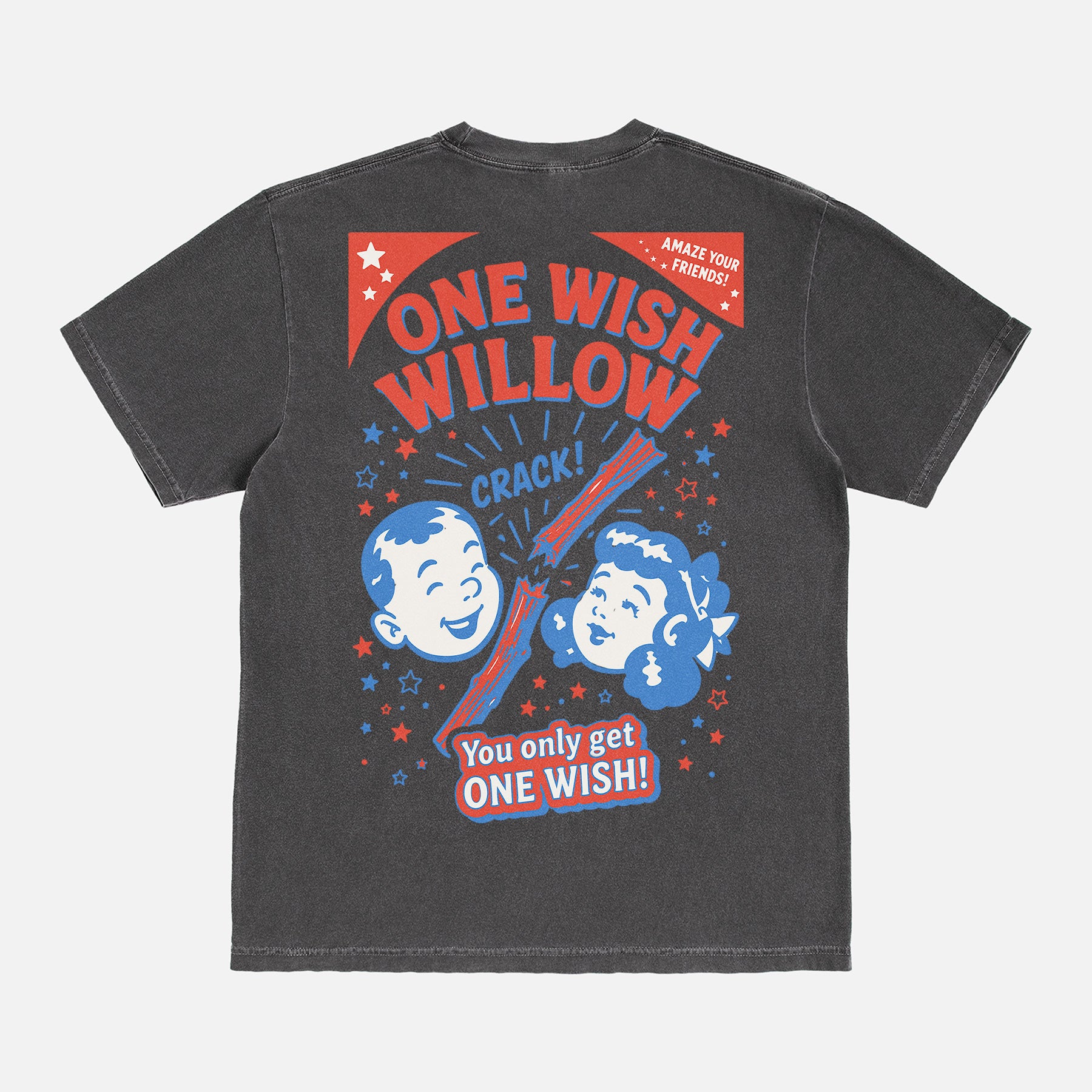2026 Obsession horror movie graphic t-shirt with vintage one wish willow logo and front and back print on a unisex black comfort colors shirt for sale at Throwbacks