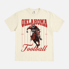 Vintage Oklahoma Sooners college football t-shirt with retro mascot pinstripes graphic on comfort colors graphic tee