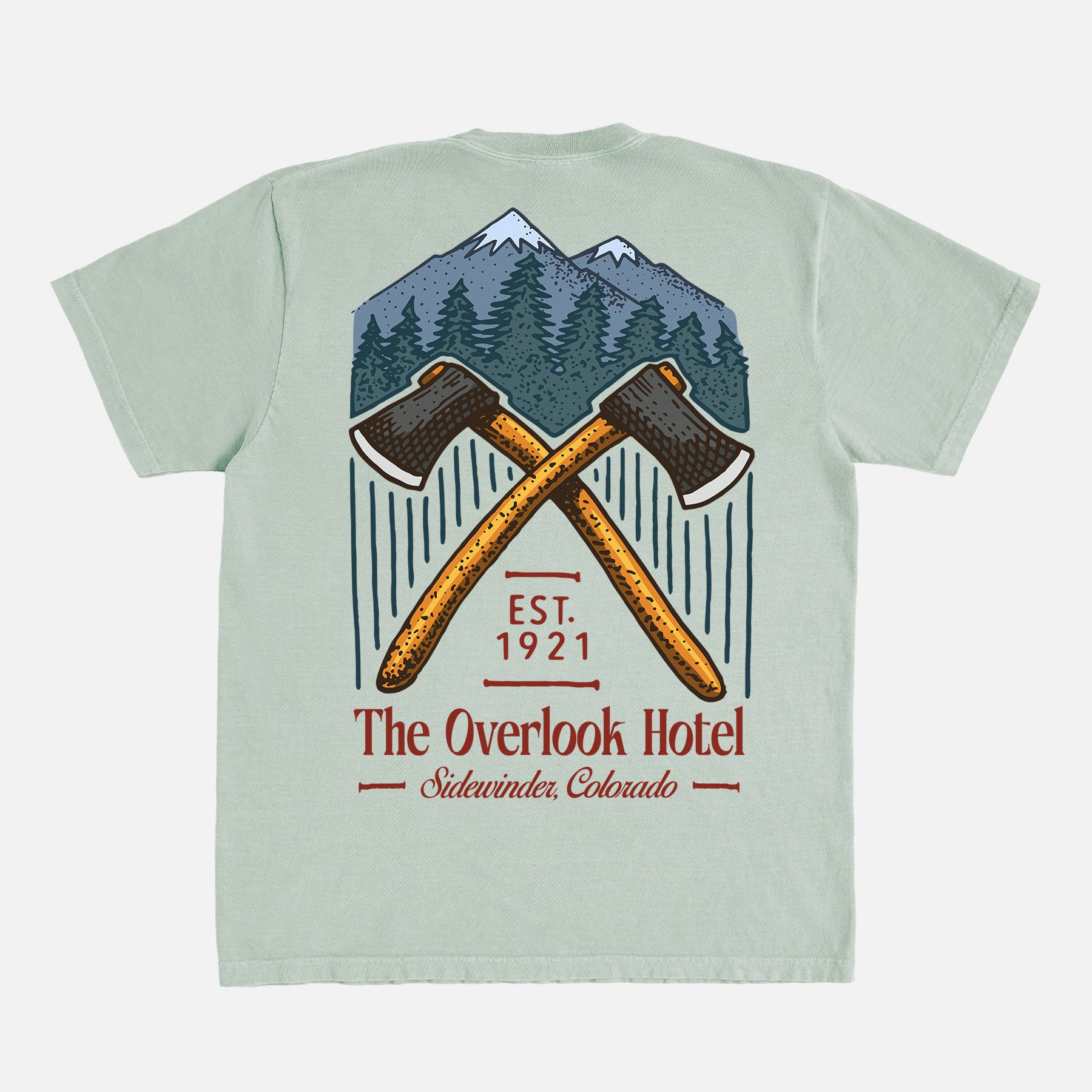The overlook hotel Comfort Colors graphic tee, Staley Kubrick's the shining 80s horror movie t-shirt 