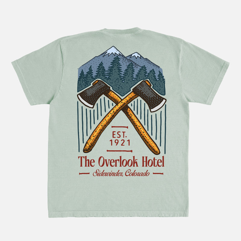 The overlook hotel Comfort Colors graphic tee, Staley Kubrick's the shining 80s horror movie t-shirt 