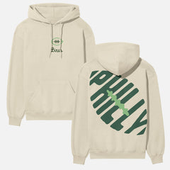 Retro beige heavyweight Philadelphia Eagles hoodie, vintage Philly sports fan sweatshirt with green go Birds Logo for men and women