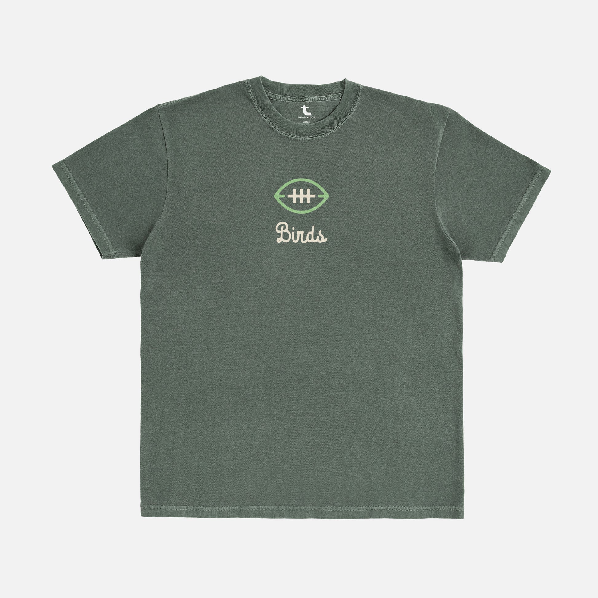 Retro unisex Philadelphia eagles washed distressed green graphic tee shirt with kelly green Philly football logo on front and back