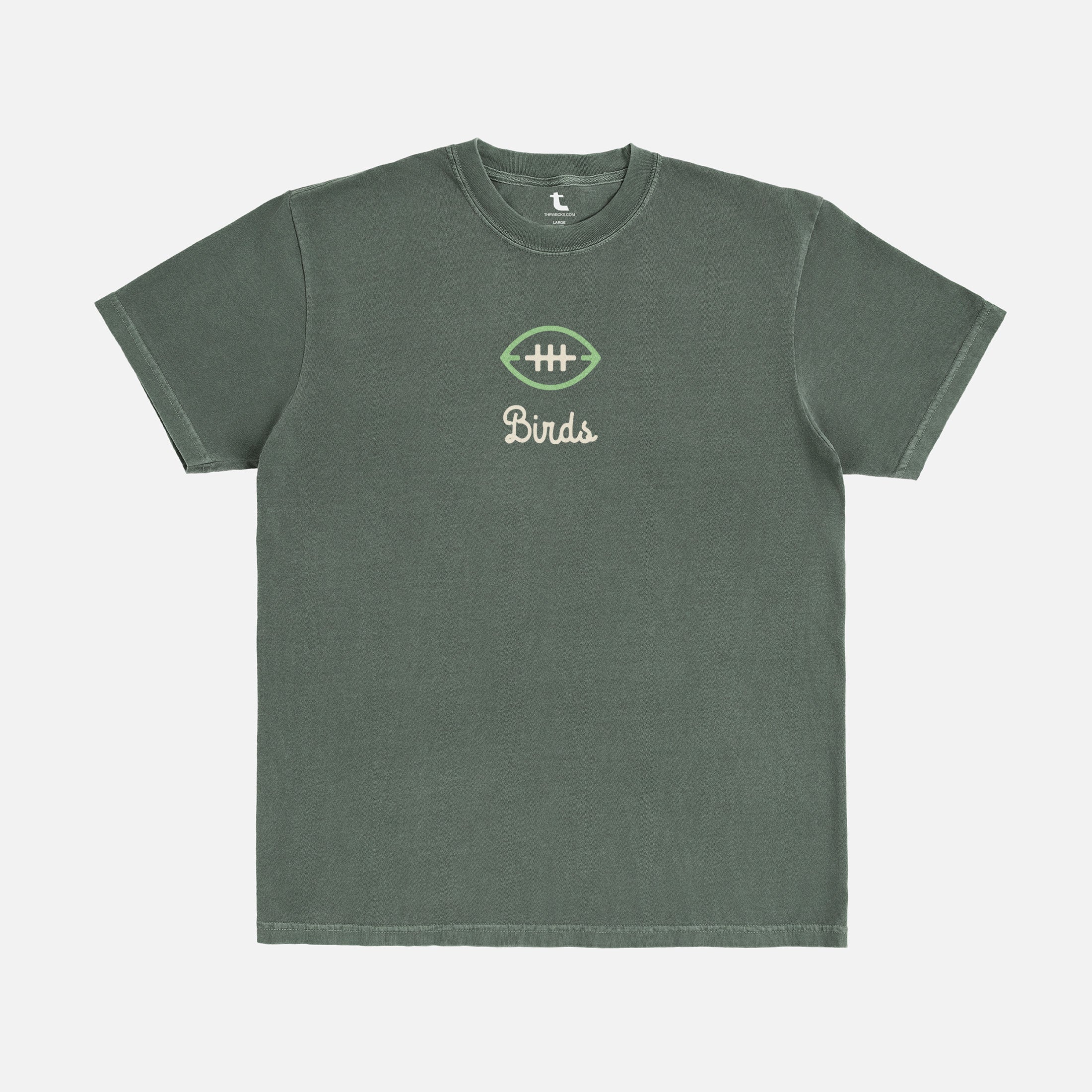 Retro unisex Philadelphia eagles washed distressed green graphic tee shirt with kelly green Philly football logo on front and back