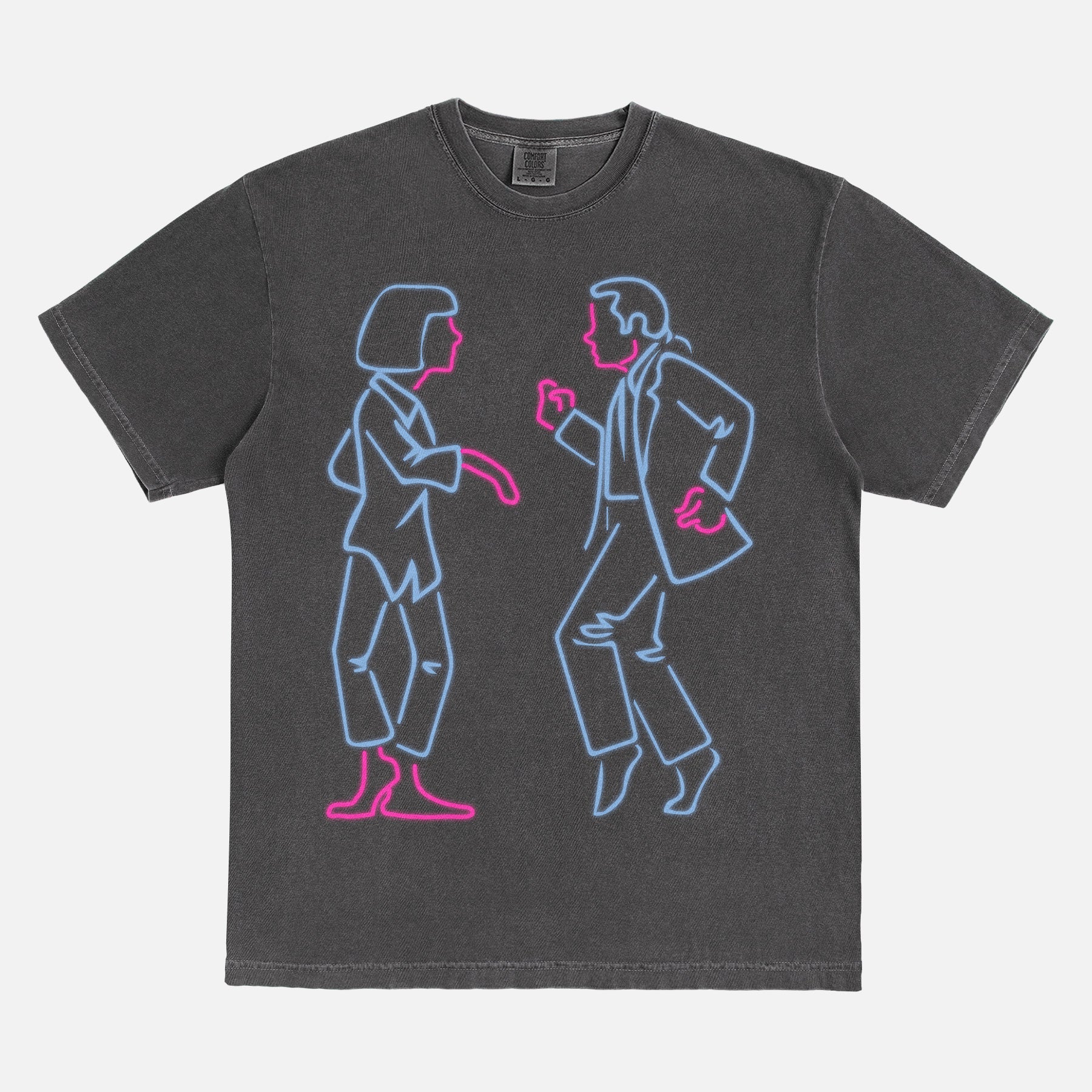 Pulp Fiction movie graphic tee with Neon Vincent & Mia Twist T-Shirt