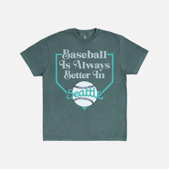 Retro Seattle Mariners baseball graphic tee on distressed teal green t-shirt for men and women