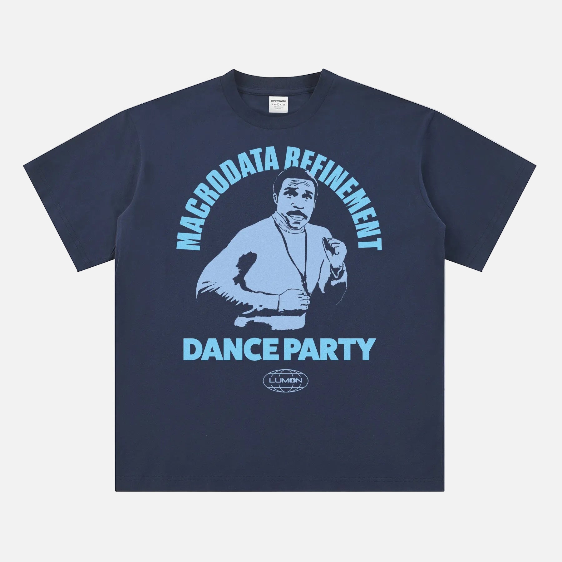 Severance Apple TV Show graphic tee, funny Lumon Macrodata Refinement Mr Milchick dance party promo t-shirt merch