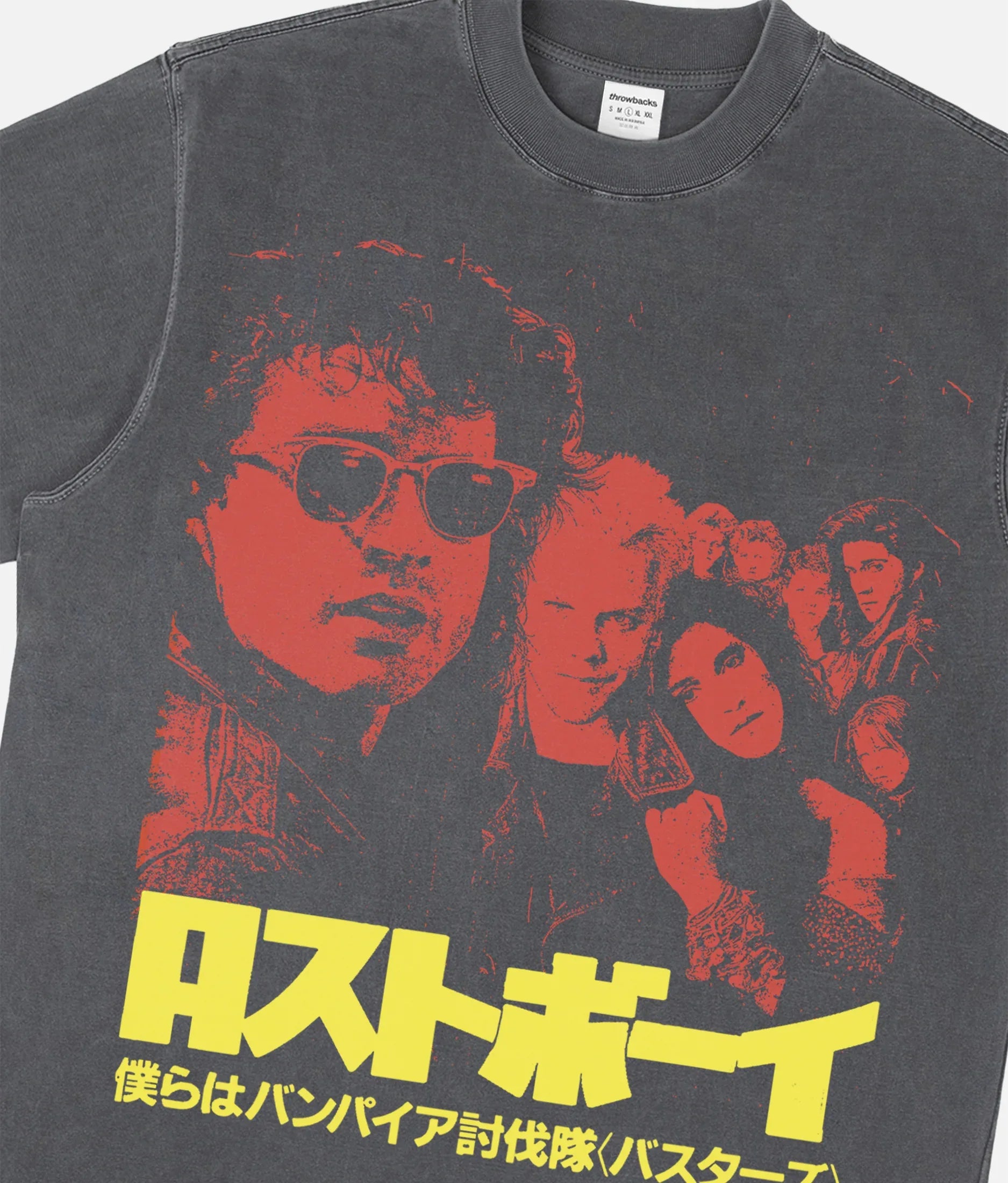 Vintage The Lost Boys movie t-shirt, faded black retro vampire horror film japanese movie poster graphic tee