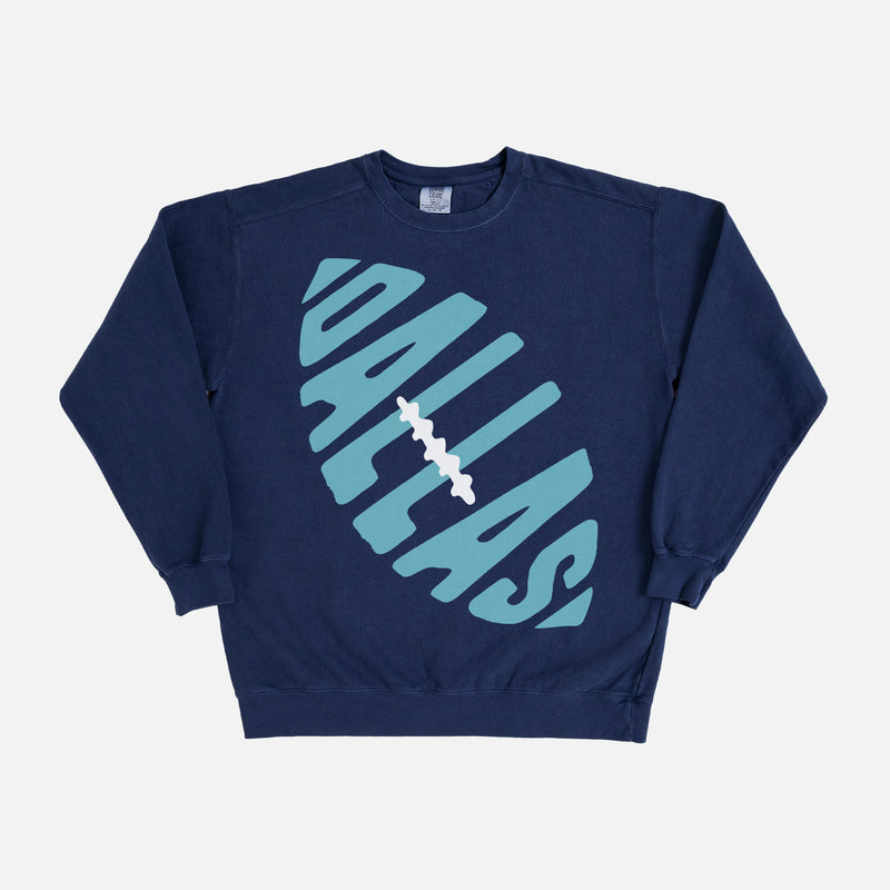 Retro Dallas Cowboys Comfort Colors navy and silver sweatshirt for Dallas football fans for sale at Throwbacks