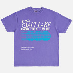 Utah Jazz Salt Lake BAsketball Club streetwear graphic t-shirt with 90s bball graphic and throwback colors