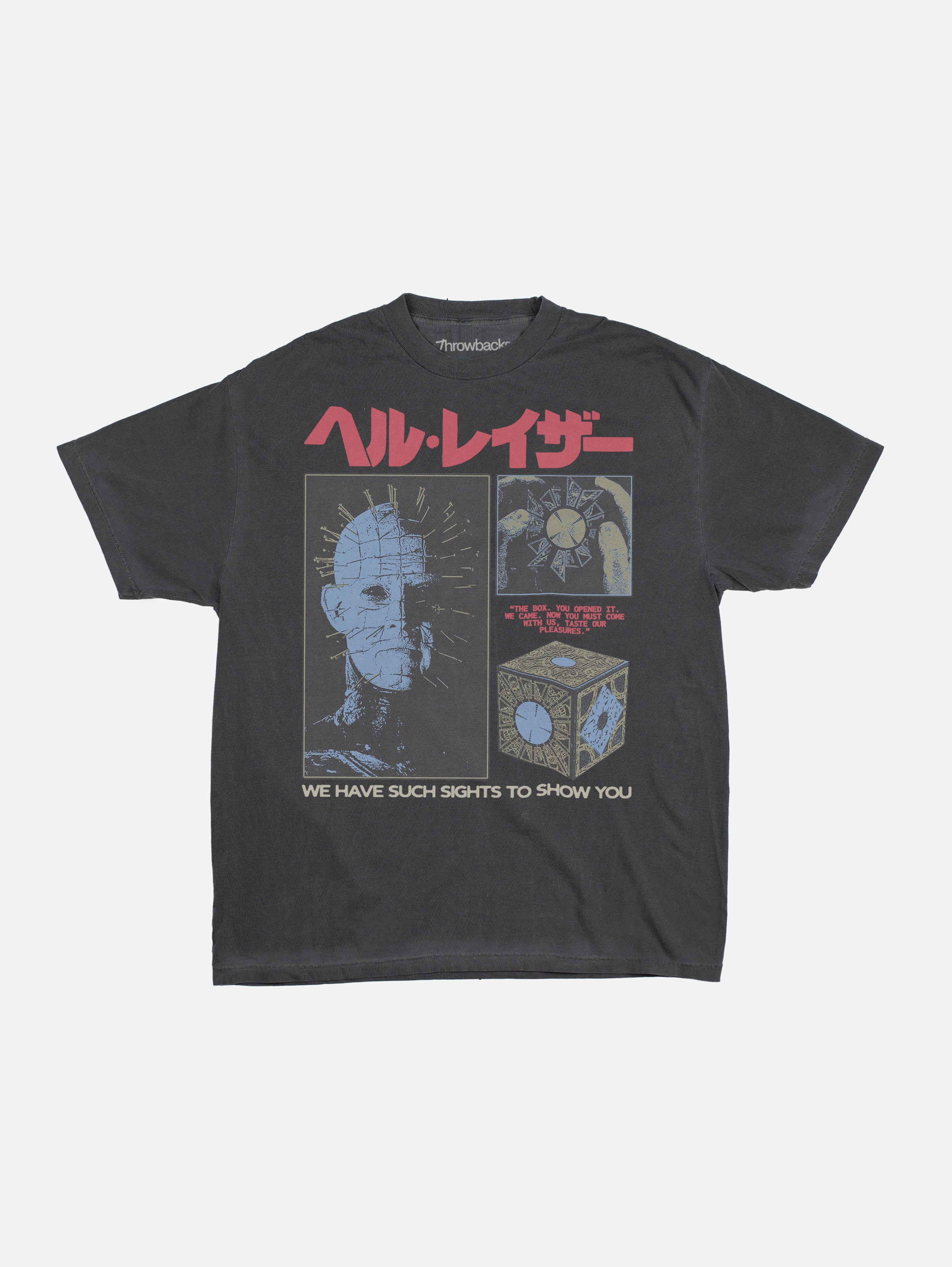 Retro Hellraiser Pinhead Japanese Movie Poster Graphic Tee, Vintage Faded washed t-shirt