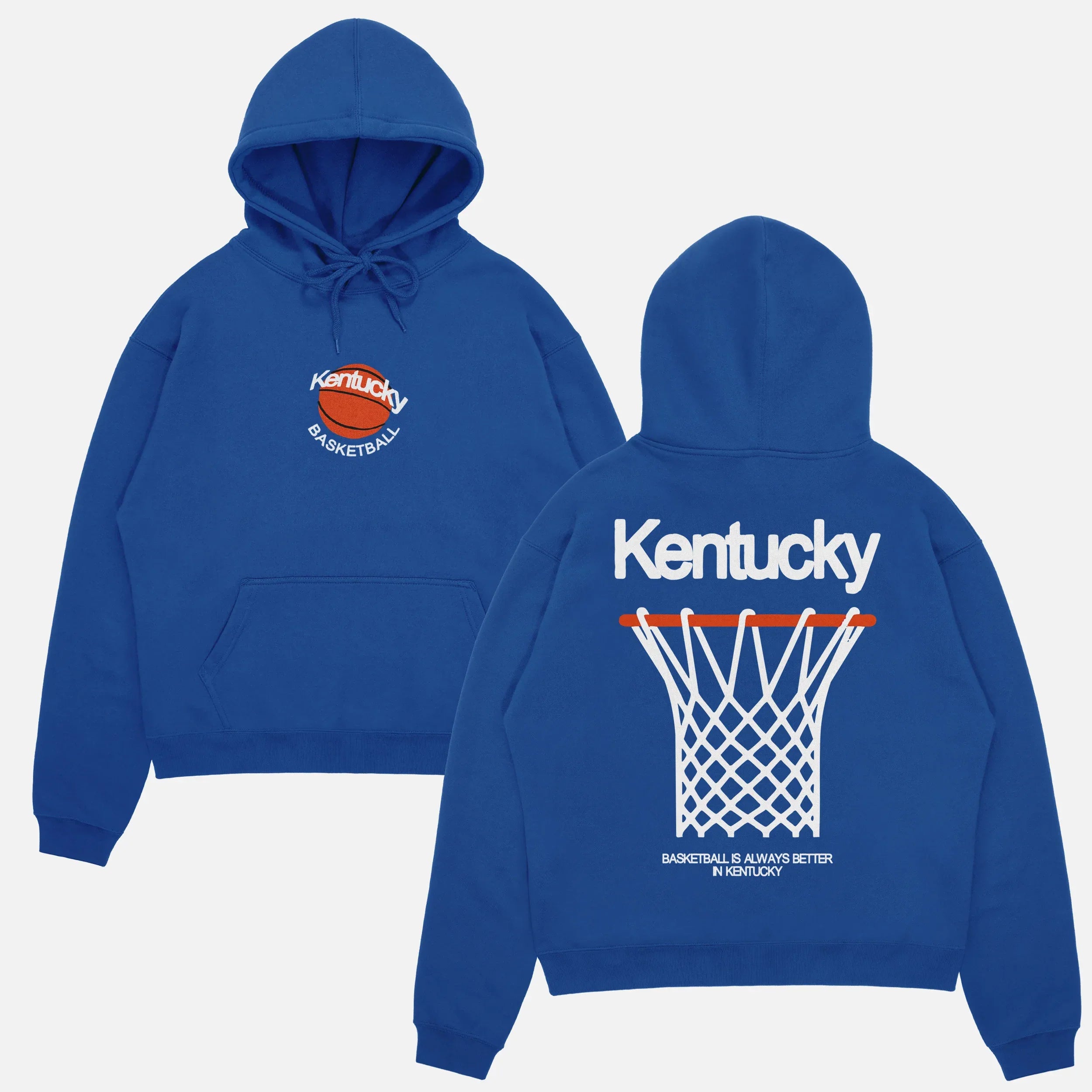 Kentucky Wildcats heavyweight blue streetwear hoodie with vintage front and back print
