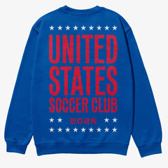 Navy United States Soccer Team World Cup Crewneck Sweatshirt, Royal blue USMNT heavyweight pullover sweater for men and women