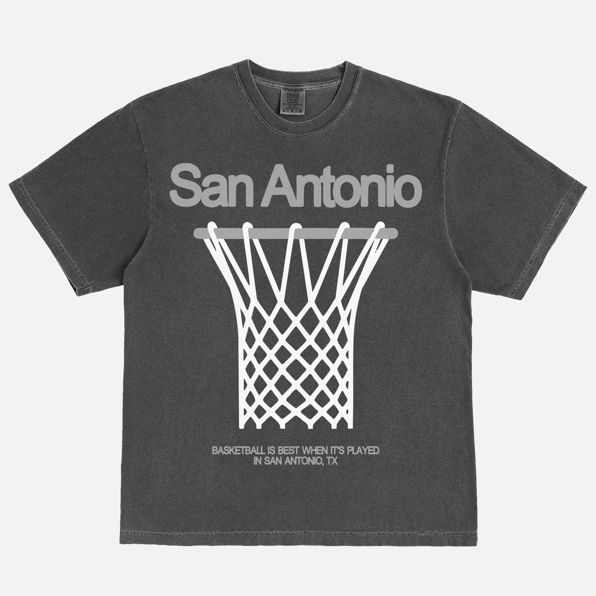 San Antonio Spurs Streetwear basketball graphic t-shirt comfort colors faded black