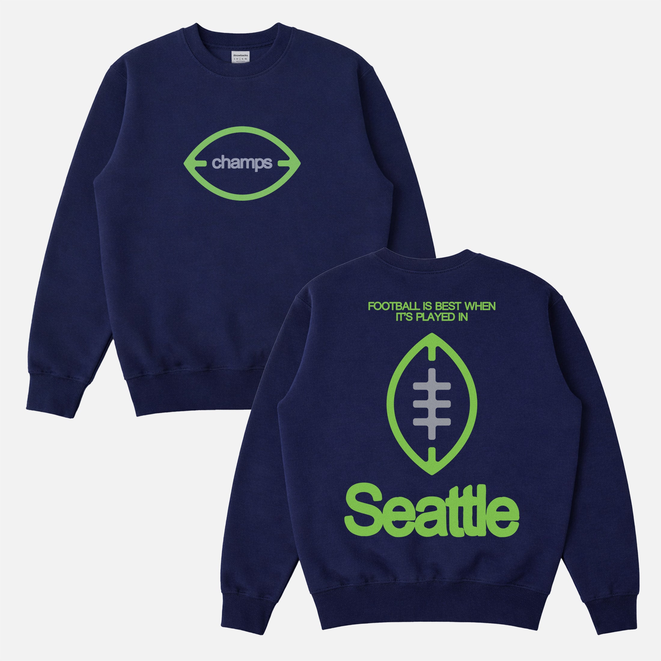 Cute Retro Seattle Seahawks 2026 Super Bowl Champions sweatshirt with front and back print for men and women