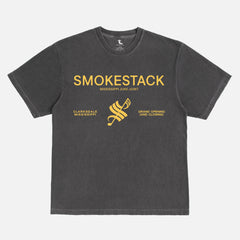 Sinners movie graphic tee, Smokestack Juke Joint mississippi inspired by Ryan Cooglers vampire movie, faded washed black with yellow logo sinners movie merch