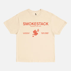 Sinners movie graphic tee, Smokestack Juke Joint mississippi inspired by Ryan Cooglers vampire movie, faded washed beige with yellow logo sinners movie merch