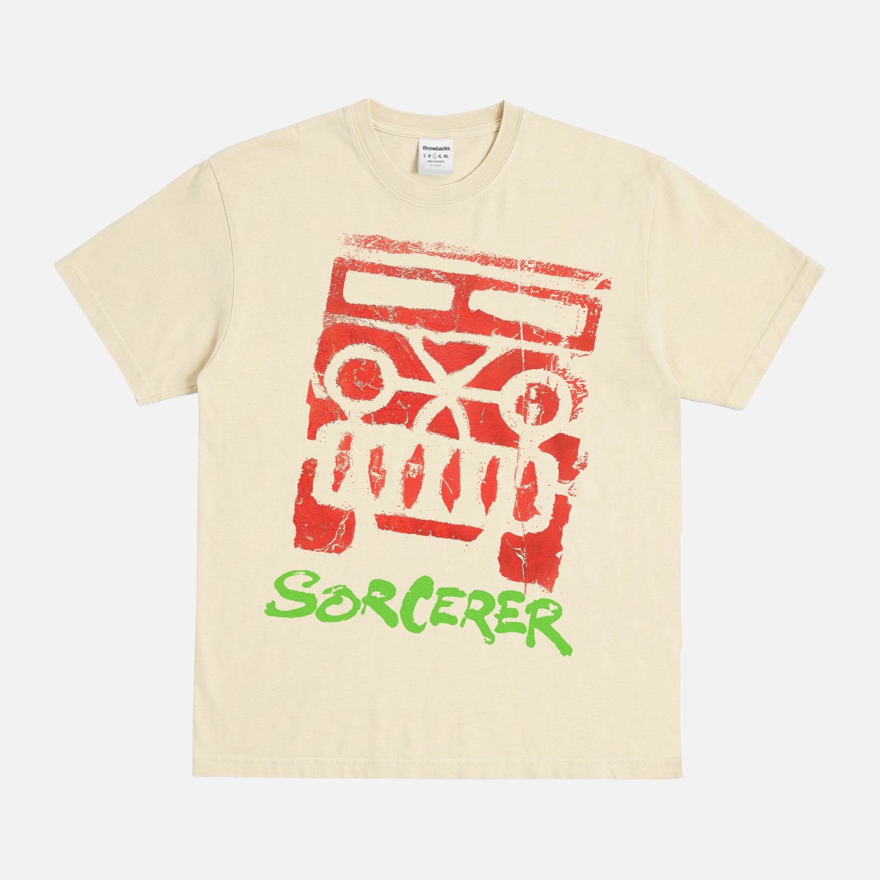 Cool sorcerer 1977 movie t-shirt, retro William Friedkin cult classic graphic tee off white. red and green