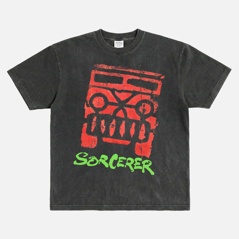 Cool sorcerer 1977 movie t-shirt, retro William Friedkin cult classic graphic tee washed black
