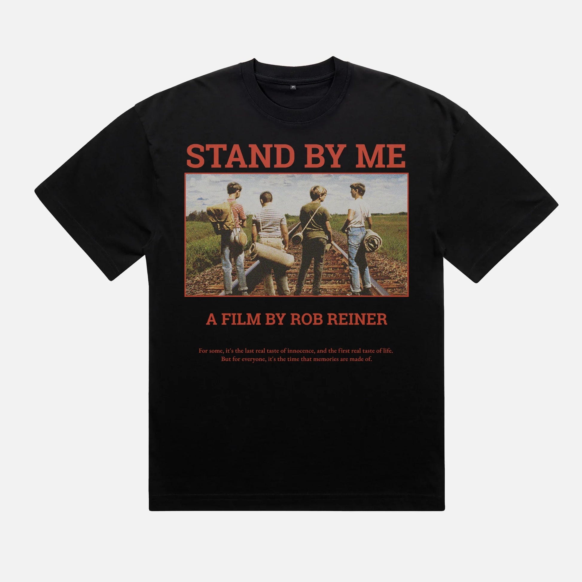 Black Stand by Me movie graphic t-shirt, retro 80s movie shirt 