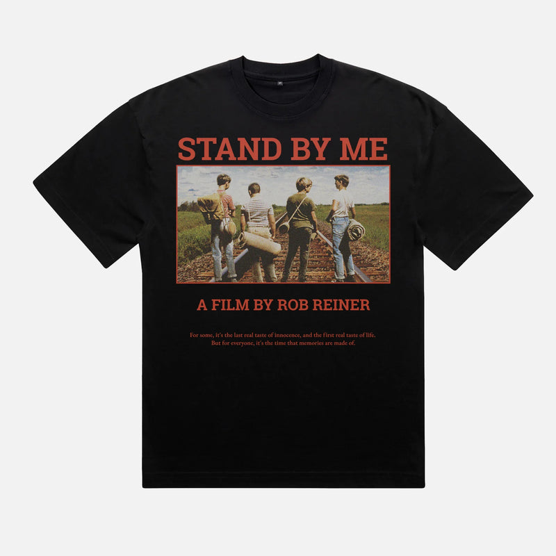 Black Stand by Me movie graphic t-shirt, retro 80s movie shirt 