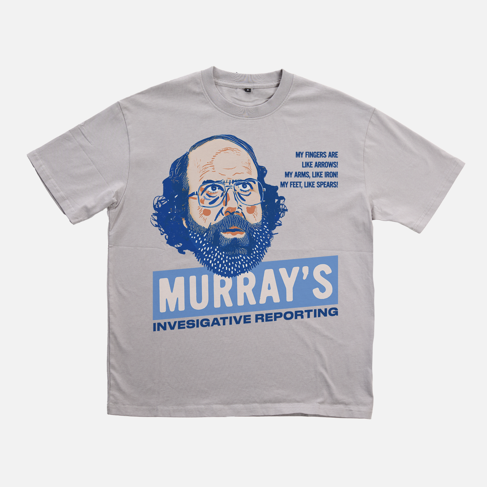 funny retro gray stranger things murray bauman investigative reporting ad graphic tee shirt 