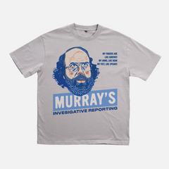 funny retro gray stranger things murray bauman investigative reporting ad graphic tee shirt 