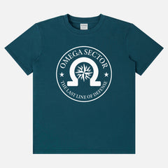 True Lies Movie t-shirt with Omega Sector logo on a teal unisex t-shirt