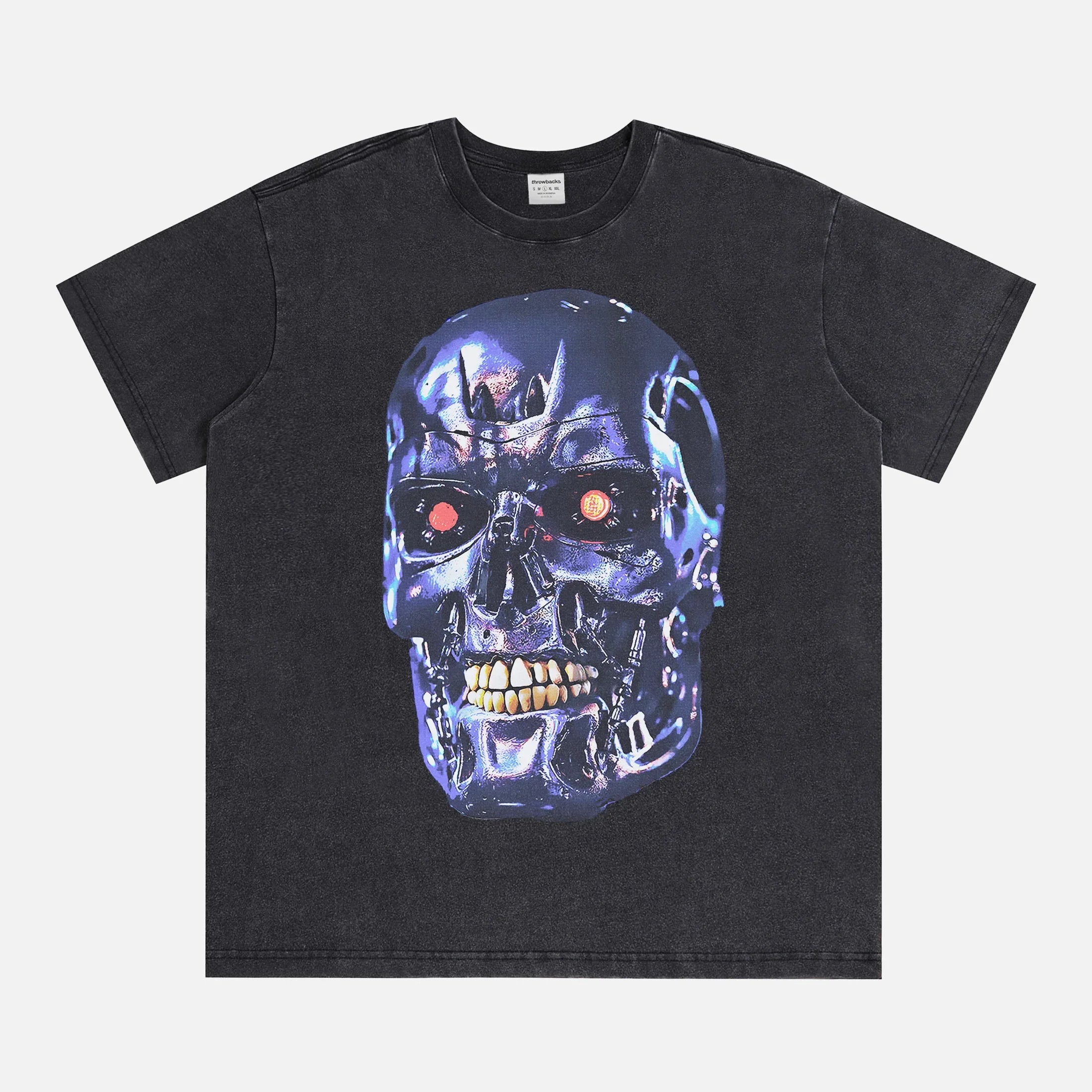 grunge Terminator T-800 movie graphic t-shirt for 80's sci-fi action film fans 