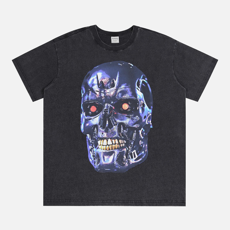 grunge Terminator T-800 movie graphic t-shirt for 80's sci-fi action film fans 