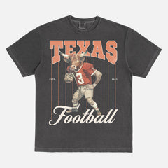 cute vintage Texas Longhorns football mascot comfort colors washed black and orange t-shirt