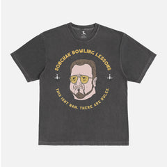 the big lebowski movie t-shirt with walter sobchak bowling lessons funny graphic tee