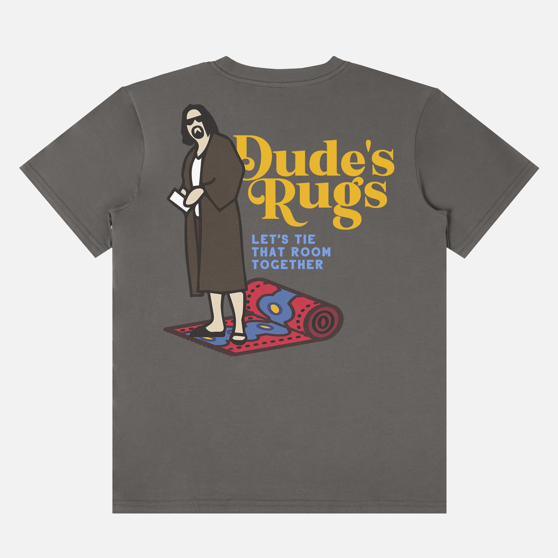 Retro The Big Lebowski moive t-shirt, funny The Dude's Rugs 90s comedy merch graphic tee for men and women