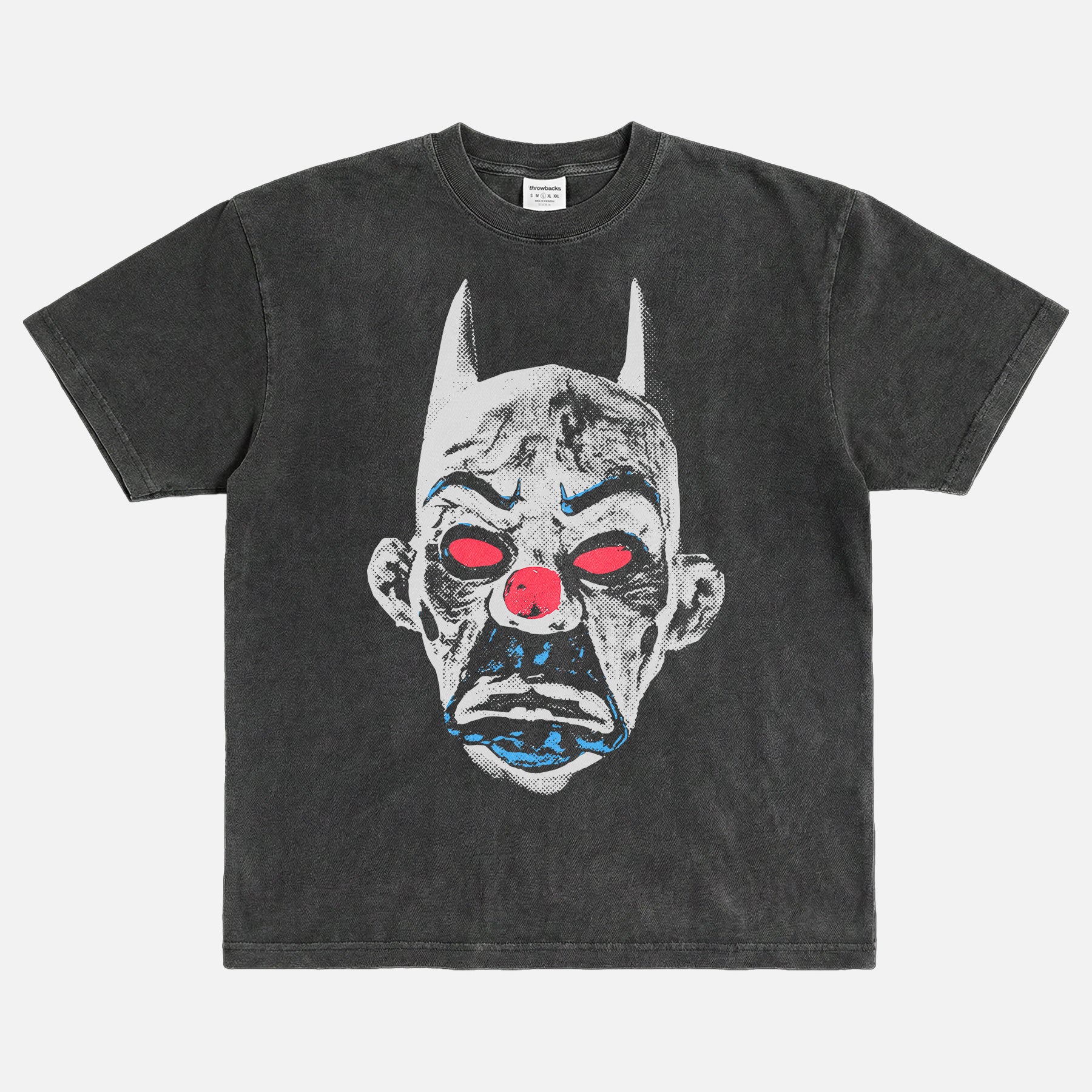 The Dark Knight movie streetwear t-shirt, distressed batman joker portrait graphic tee in black