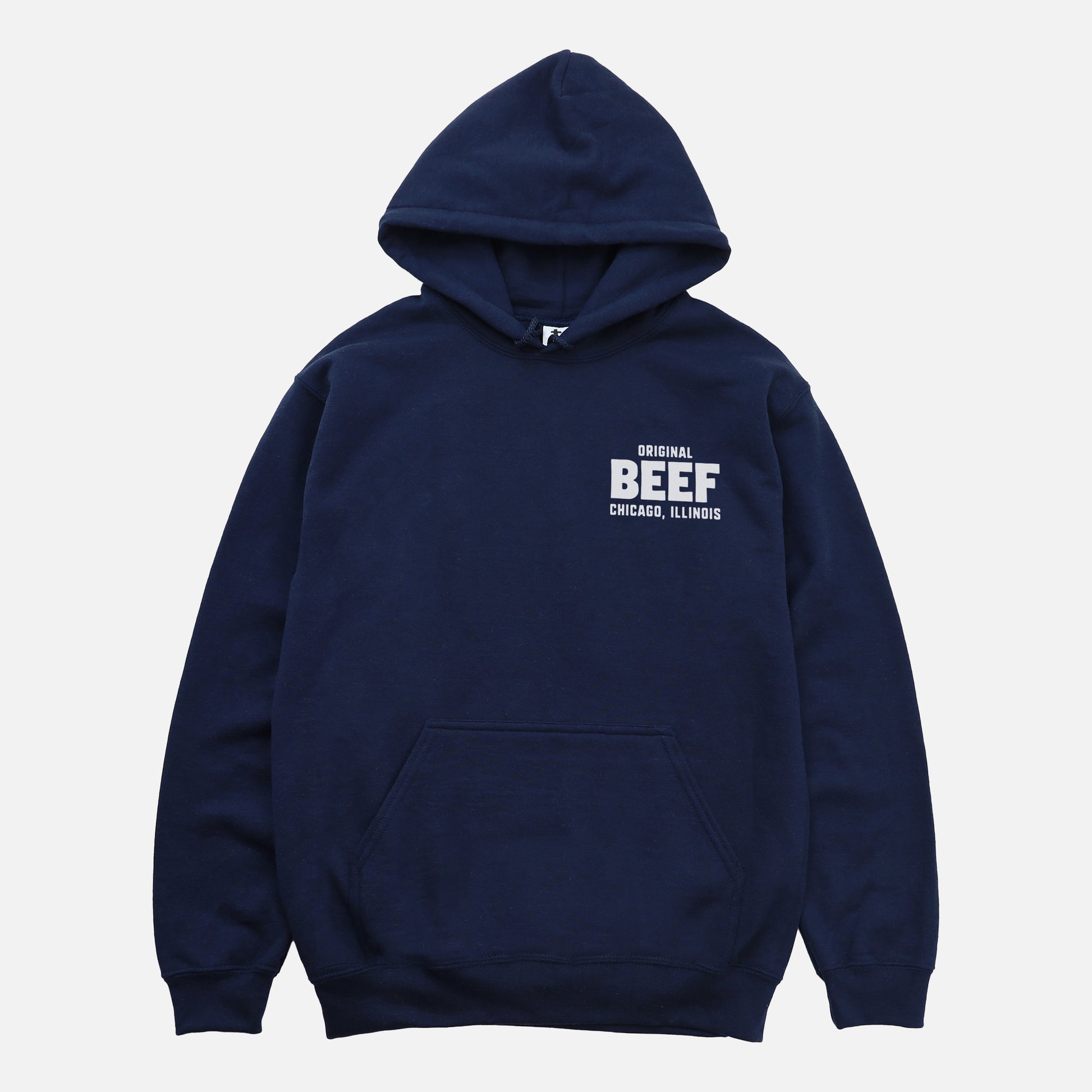 Navy The Original Beef of Chicagoland logo hoodie, the bear tv show merch sweatshirt