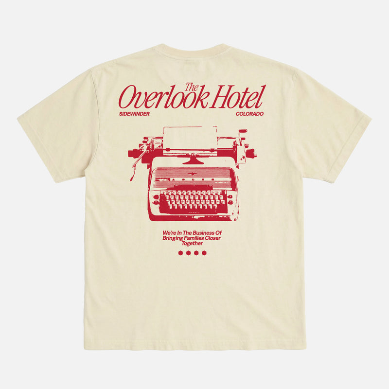 The shining movie graphic tee with vintage The Overlook Hotel  Ad  on a unisex comfort colors t-shirt