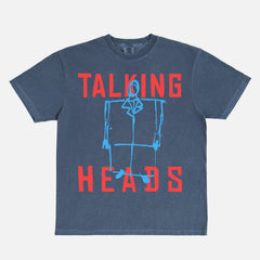 washed navy The Talking Heads band graphic t-shirt with david byrne suit sketch