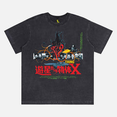 John Carpenter's The Thing 1982 Japanese Movie poster heavyweight t-shirt in distressed black