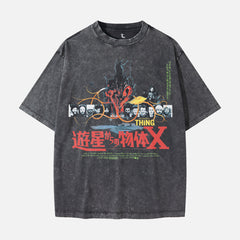 John Carpenter's The Thing 1982 Japanese Movie poster t-shirt in distressed black