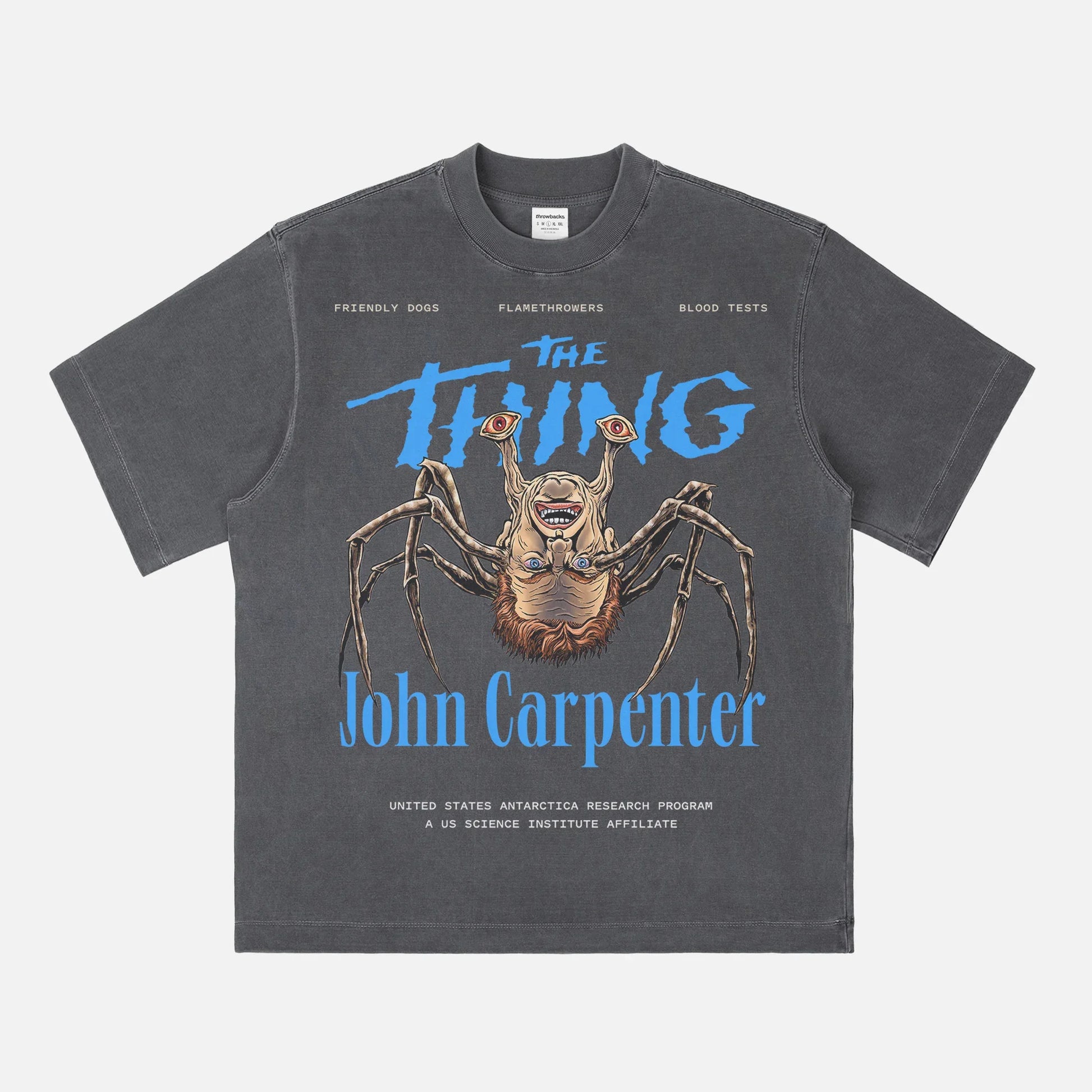 1982 The Thing horror movie graphic tee, Outpost 31 Norris Spiderhead t-shirt, retro 80s movie merch