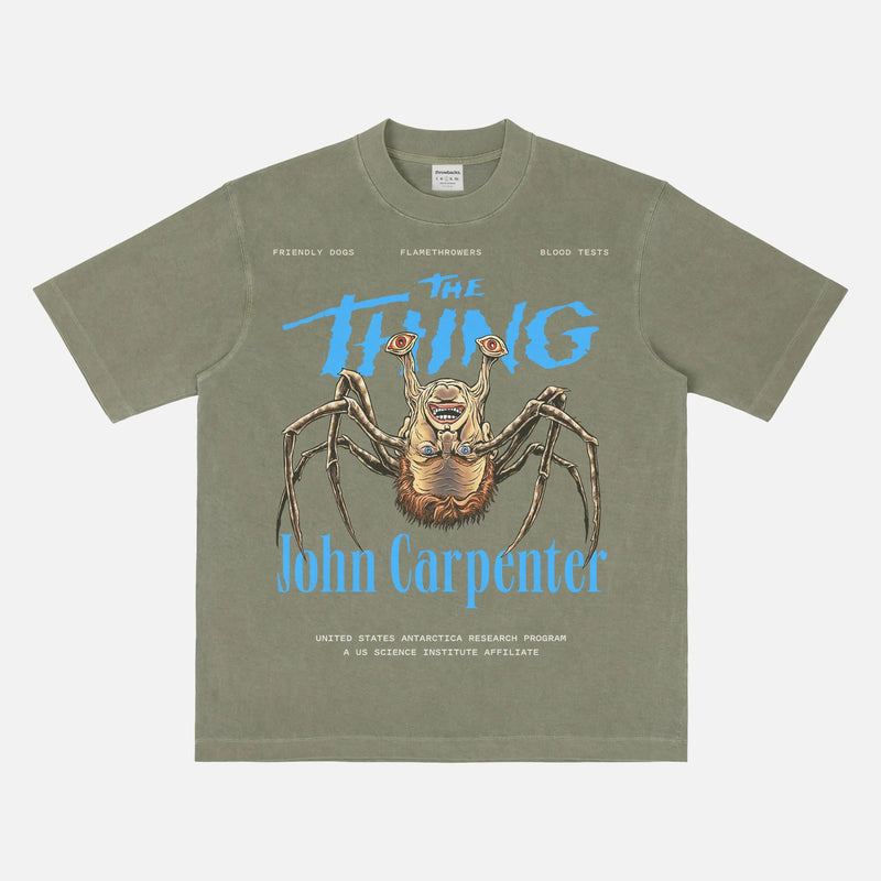 1982 The Thing horror movie graphic tee, Outpost 31 Norris Spiderhead t-shirt, retro 80s movie merch