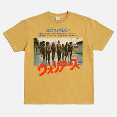The Warriors Movie Graphic Tee Shirt, Grunge Japanese Movie poster Warriors Coney Island T-shirt in Faded yellow