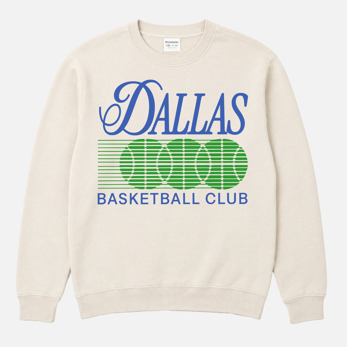 Throwback 80s and 90s Dallas Mavericks basketball streetwear crewneck sweatshirt for men and women