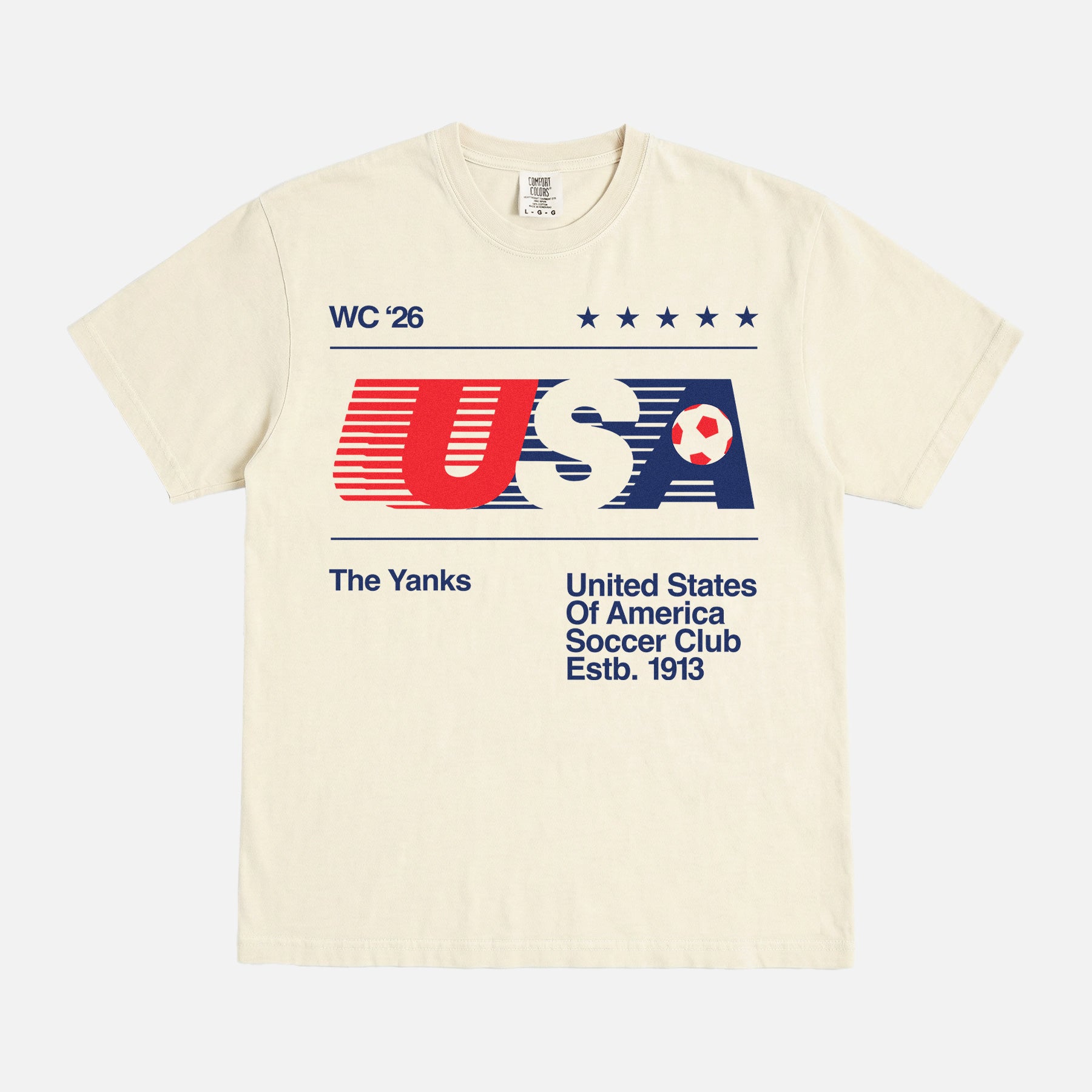 USMNT USWNT USA soccer team t-shirt, washed cream off white comfort colors US soccer team graphic tee