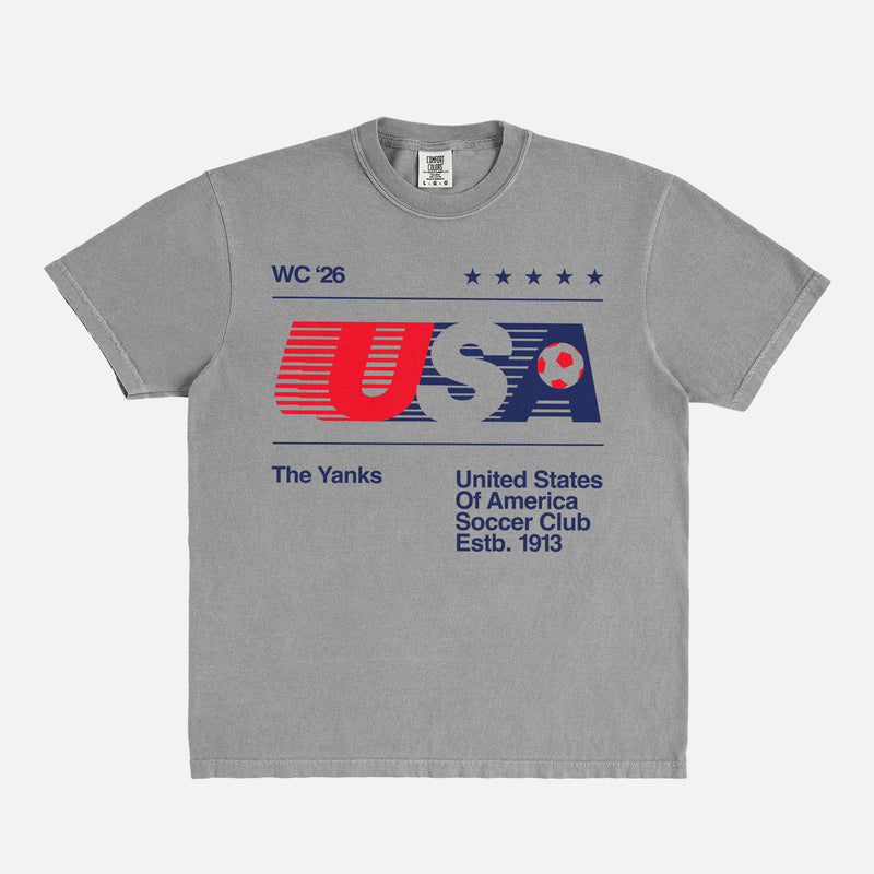 USMNT USWNT USA soccer team t-shirt, washed grey comfort colors US soccer team graphic tee