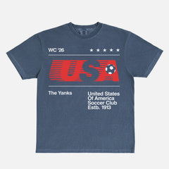 USMNT USWNT USA soccer team t-shirt, washed navy comfort colors US soccer team graphic tee