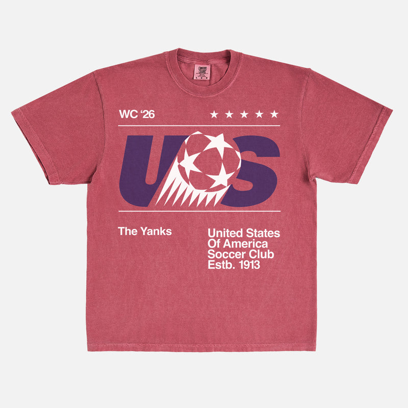 USMNT 1984 world cup soccer t-shirt, retro 80s United States soccer team graphic tee comfort colors faded red