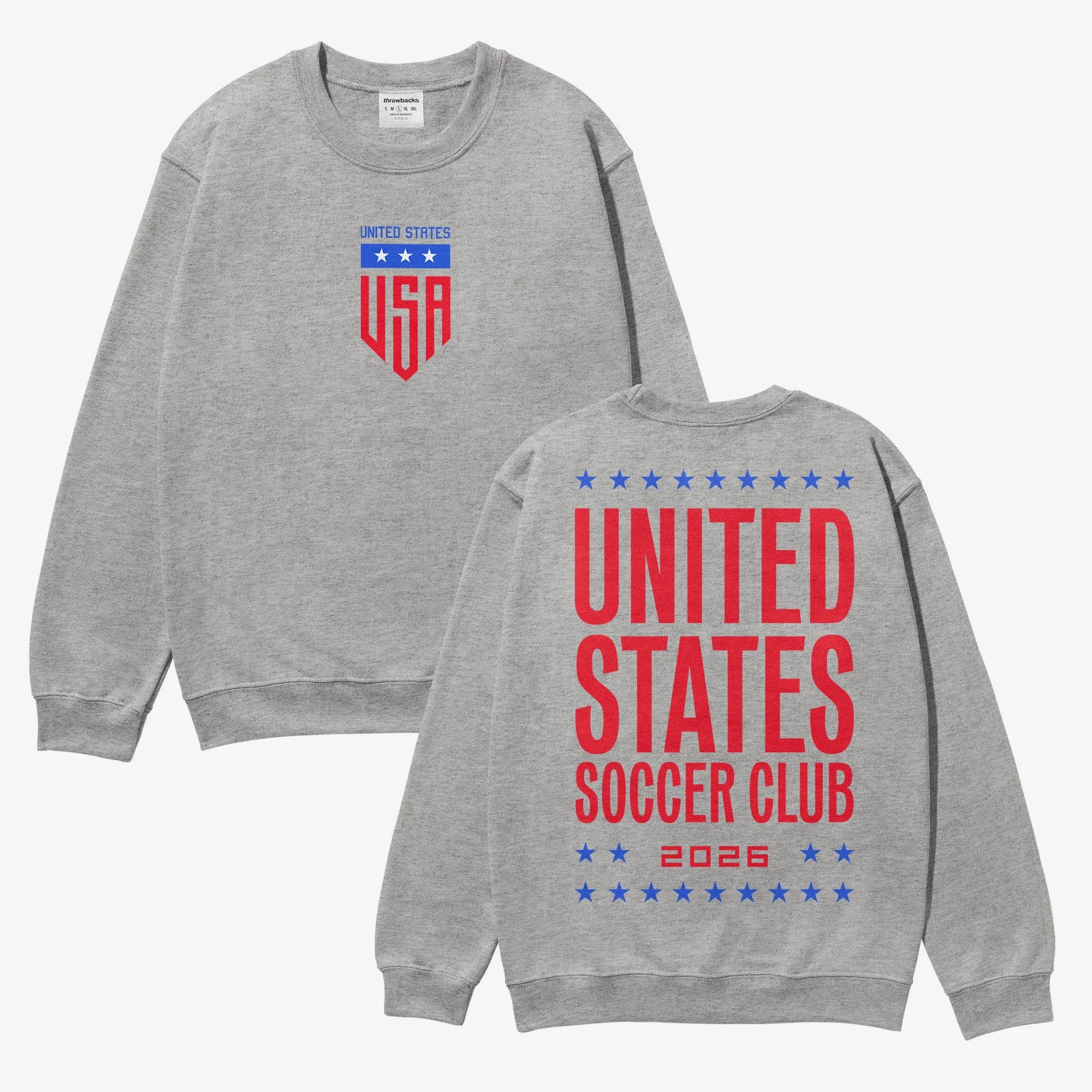 United States Soccer Sweatshirt with Oversized Back Print – Throwbacks